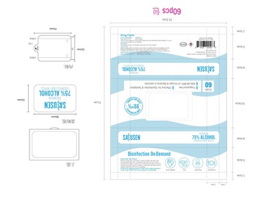 60 (Salusen Alcohol Wipe Bag 60pcs)